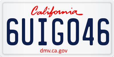 CA license plate 6UIG046