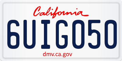 CA license plate 6UIG050