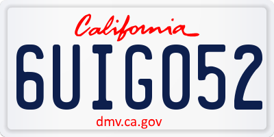 CA license plate 6UIG052