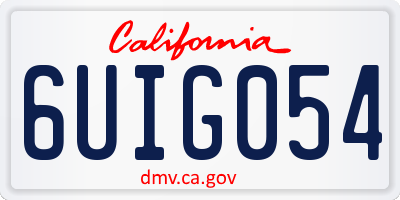 CA license plate 6UIG054