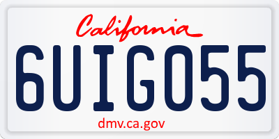 CA license plate 6UIG055
