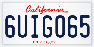 CA license plate 6UIG065