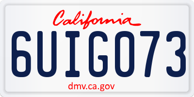 CA license plate 6UIG073