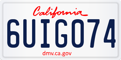 CA license plate 6UIG074