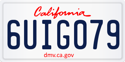 CA license plate 6UIG079