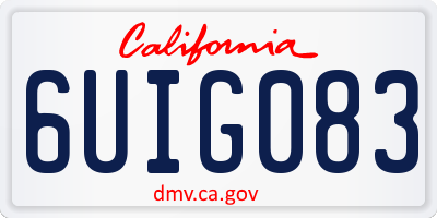 CA license plate 6UIG083