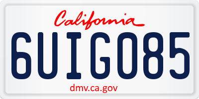CA license plate 6UIG085