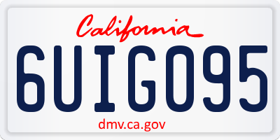 CA license plate 6UIG095