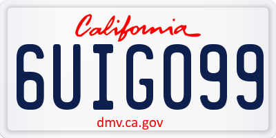 CA license plate 6UIG099