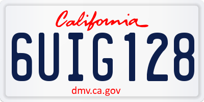 CA license plate 6UIG128