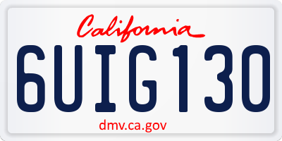 CA license plate 6UIG130