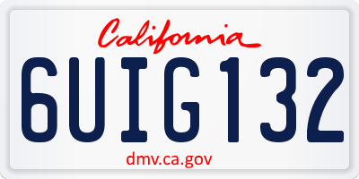 CA license plate 6UIG132