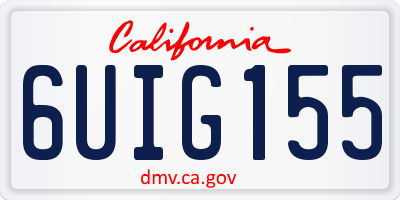 CA license plate 6UIG155