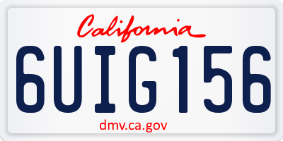 CA license plate 6UIG156