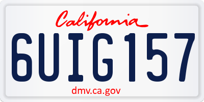 CA license plate 6UIG157