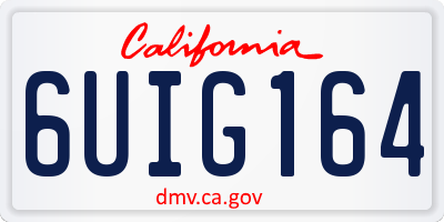 CA license plate 6UIG164