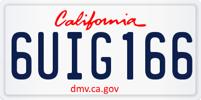 CA license plate 6UIG166