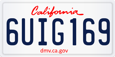 CA license plate 6UIG169