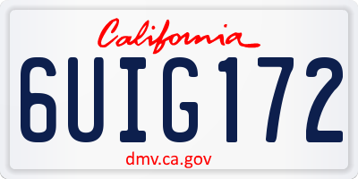 CA license plate 6UIG172