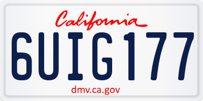CA license plate 6UIG177