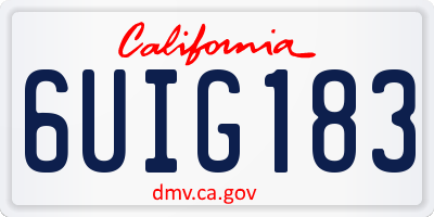 CA license plate 6UIG183