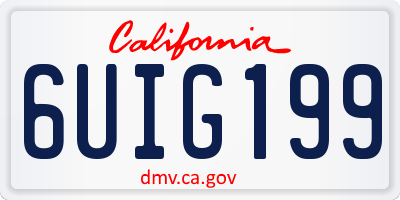 CA license plate 6UIG199
