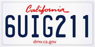 CA license plate 6UIG211