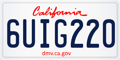 CA license plate 6UIG220