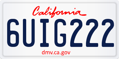 CA license plate 6UIG222