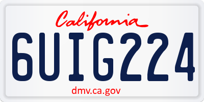 CA license plate 6UIG224