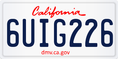 CA license plate 6UIG226