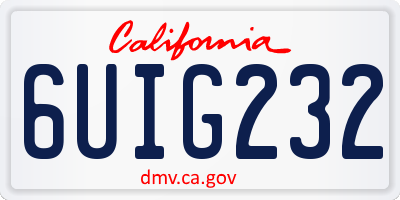 CA license plate 6UIG232