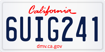 CA license plate 6UIG241