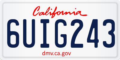 CA license plate 6UIG243