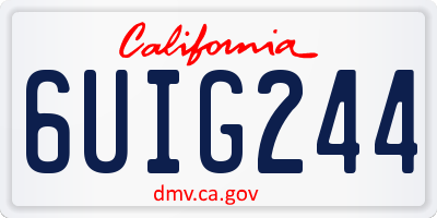 CA license plate 6UIG244