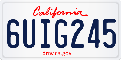 CA license plate 6UIG245