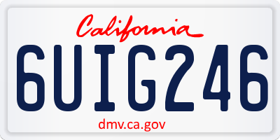 CA license plate 6UIG246