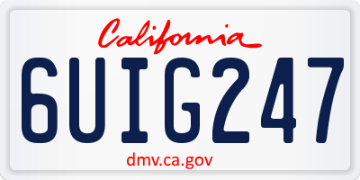 CA license plate 6UIG247