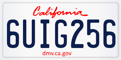 CA license plate 6UIG256