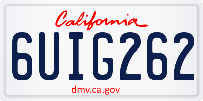 CA license plate 6UIG262