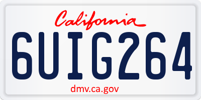 CA license plate 6UIG264