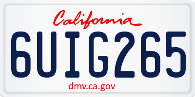 CA license plate 6UIG265