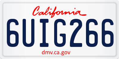CA license plate 6UIG266
