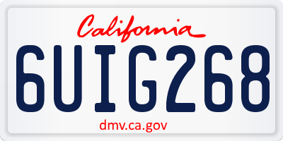 CA license plate 6UIG268