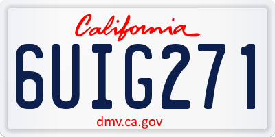 CA license plate 6UIG271
