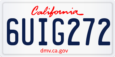 CA license plate 6UIG272