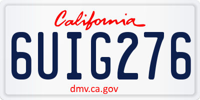 CA license plate 6UIG276