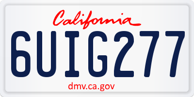 CA license plate 6UIG277