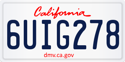 CA license plate 6UIG278