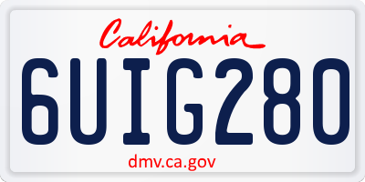 CA license plate 6UIG280